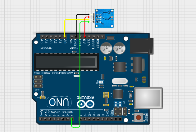 Wiring Rangkaian Piezo dengan Arduino Uno